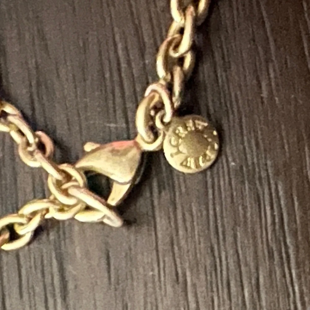 EUC J. Crew Gold Statement Necklace with Cream Floral & Rhinestone Design